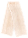 Liska Classic Fur Scarf In White