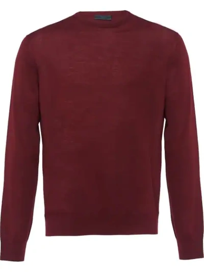 Prada Slim-fit Sweater In Red