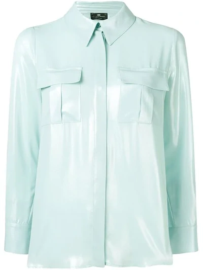 Elisabetta Franchi Loose Fitted Blouse In Blue