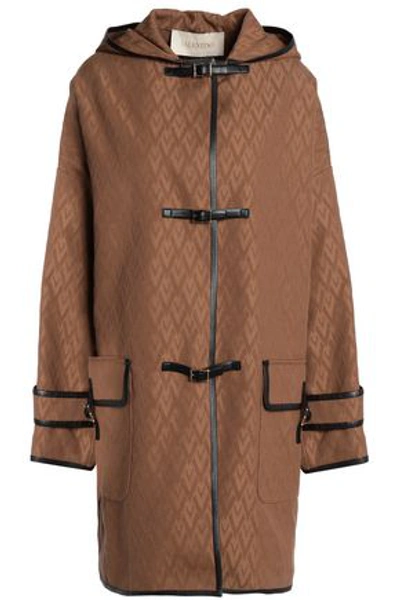 Valentino Woman Cotton-blend Jacquard Coat Light Brown