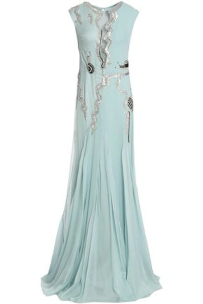 Temperley London Woman Embellished Point D'esprit Gown Sky Blue