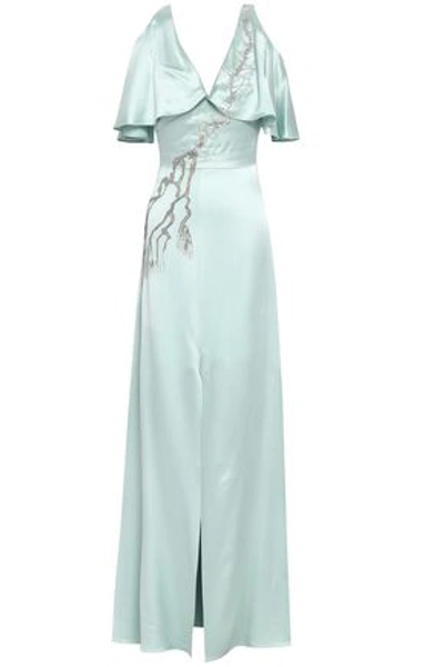 Temperley London Woman Embellished Satin Gown Mint