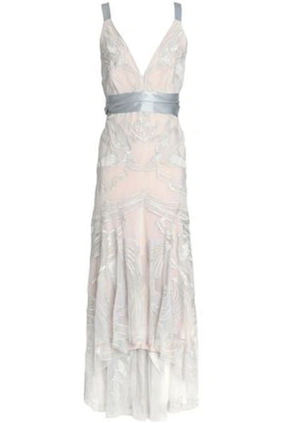 Temperley London Woman Embroidered Tulle Midi Dress Pastel Pink