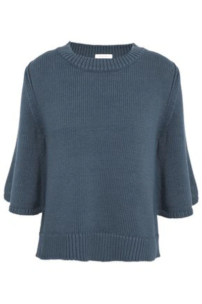 See By Chloé Woman Cotton And Silk-blend Sweater Storm Blue