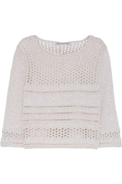 Autumn Cashmere Cotton By  Woman Open-knit Cotton Sweater Beige