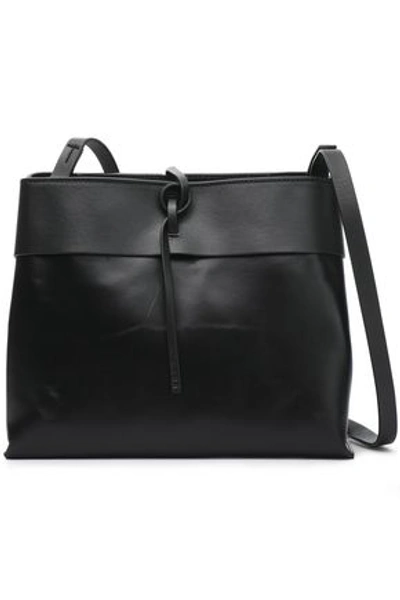 Kara Woman Tie Leather Shoulder Bag Black