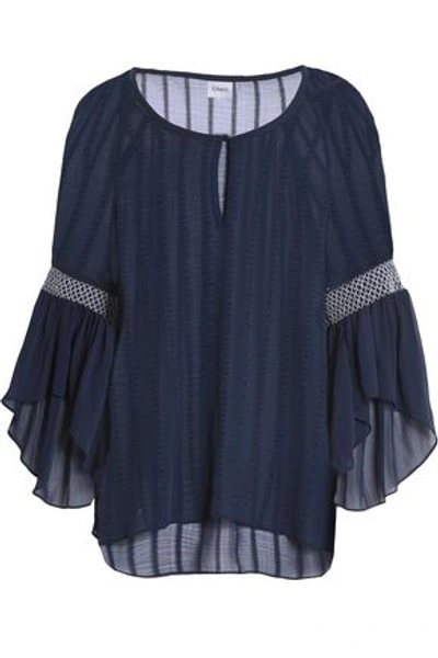 Charli Woman Everley Smocked Burnout Georgette Blouse Navy