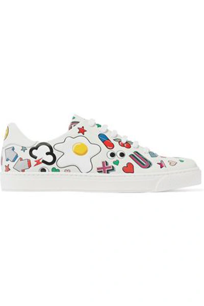 Anya Hindmarch Woman Printed Leather Sneakers White