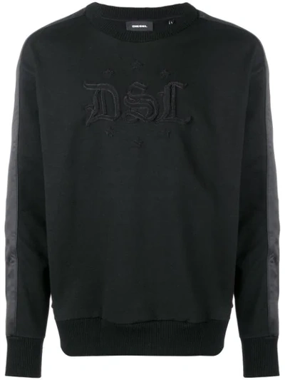 Diesel Lettering Detail Sweatshirt In Black