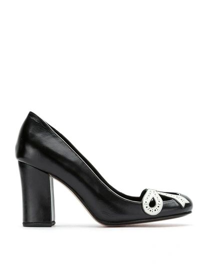 Sarah Chofakian Panelled Leather Pumps In Black