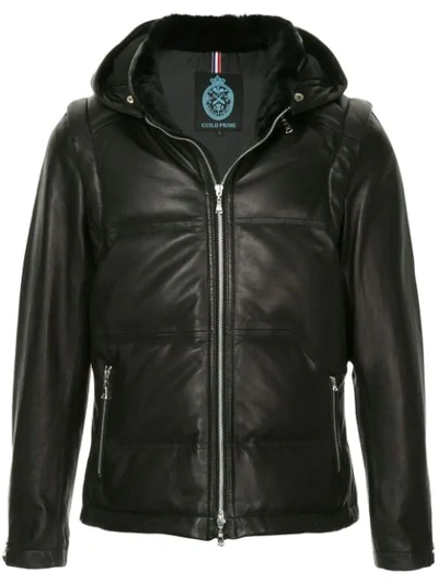 Guild Prime Hooded Lambskin Jacket In Black