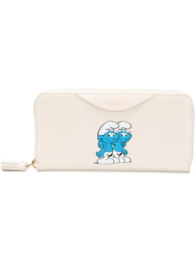 Anya Hindmarch Smurfs Continental Wallet In Neutrals