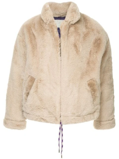 A(lefrude)e Faux Fur Bomber Jacket - Neutrals