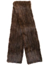 Liska Long Fur Scarf - Brown