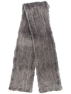 Liska Long Fur Scarf In Grey
