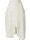 Pringle Of Scotland Asymmetric Knitted Skirt In White
