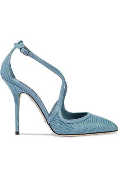 Dolce & Gabbana Woman Snake-effect Leather Pumps Light Blue