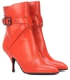 Bottega Veneta Moodec Leather Ankle Boots In Red