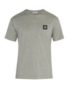 Stone Island Logo-patch Cotton T-shirt In Grey