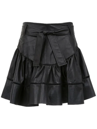 Andrea Bogosian Leather Skirt In Black