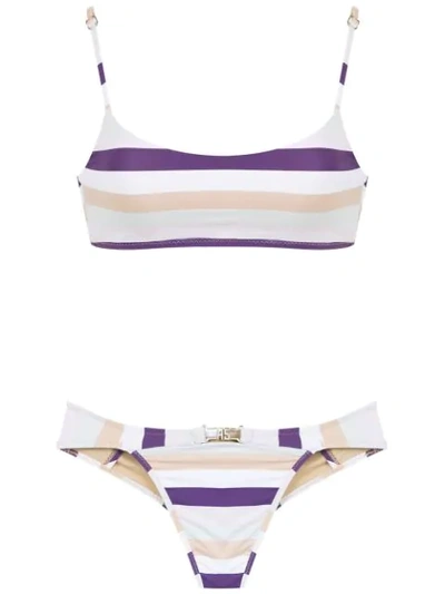 Amir Slama Striped Bikini In Pink