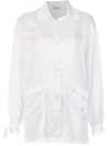 Amir Slama Silk Oversized Shirt In White