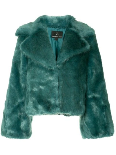 Unreal Fur Madam Butterfly Jacket In Green