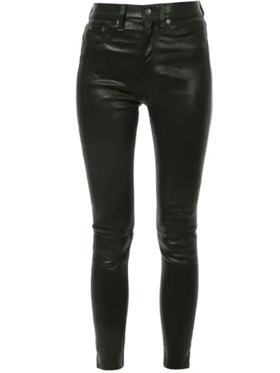 Rag & Bone Evelyn High-rise Patent Leather Skinny Jeans In Black