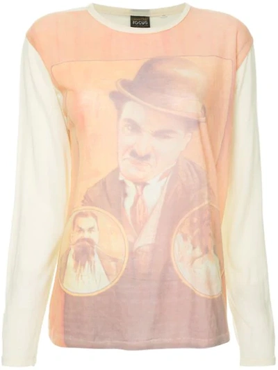 Pre-owned Fake Alpha Vintage Chaplin Print T-shirt In Multicolour