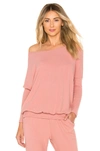 Eberjey Cozy Time Slouchy Tee In Old Rose