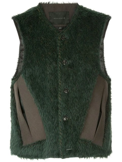 Mackintosh 0003 Textured Waistcoat In Green