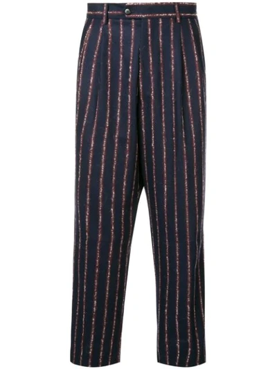 Sartorial Monk Striped Trousers - Blue