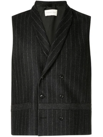 Sartorial Monk Boxy Striped Waistcoat - Grey