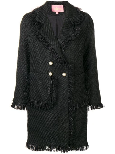 Amuse Double Breasted Coat In Black