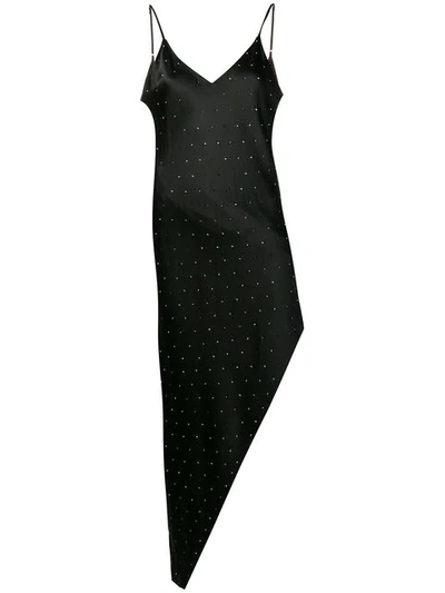 Amiri Asymmetric Studded Dress In Black