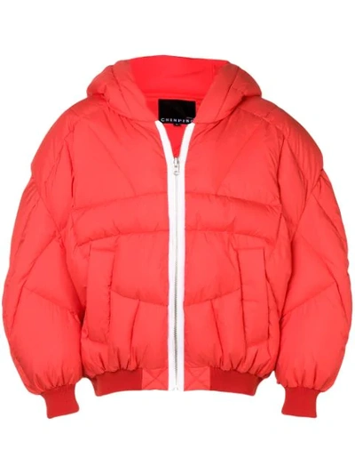 Chen Peng Oversized Puffer Jacket - Red