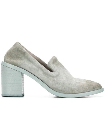 Marsèll Two Tone Chunky Heel Loafers In Blue