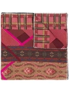 Pierre-louis Mascia Mixed Pattern Scarf - Red