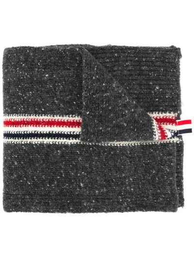 Thom Browne Striped Tweed Jersey Scarf - Grey