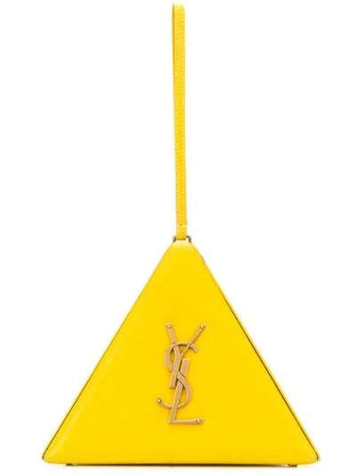 Saint Laurent Triangle Shaped Mini Bag  In Yellow