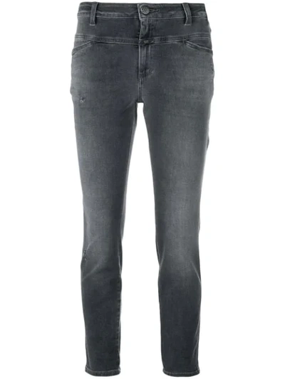 Closed Low-rise Cropped Jeans In Grey