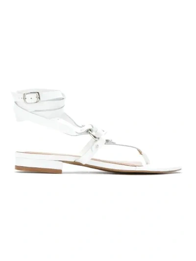 Tufi Duek Leather Sandals In White