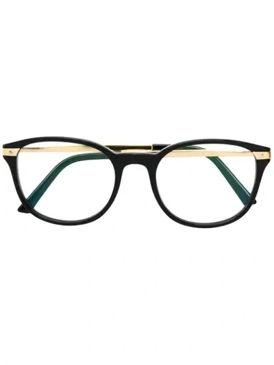 Cartier Round Frame Glasses In Black