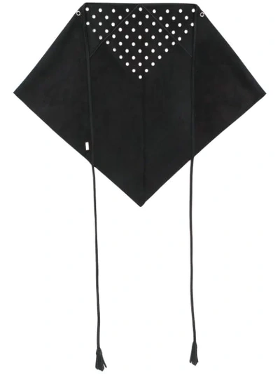 Saint Laurent Eyelet Triangular Scarf In Black