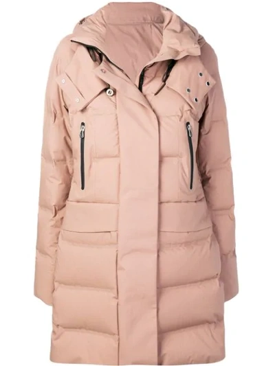 Peuterey Hooded Quilted Coat In Neutrals