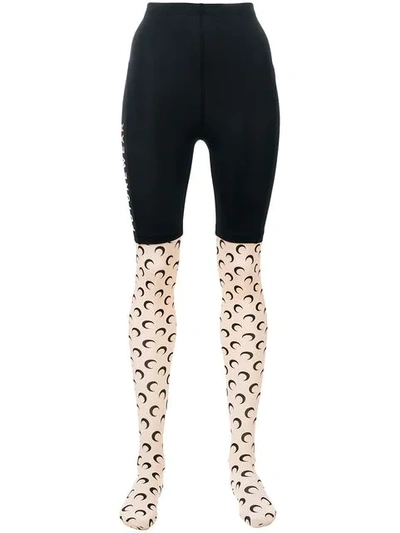 Marine Serre Fitted Leggings In Black