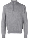 Corneliani High Neck Knit Sweater In Grey