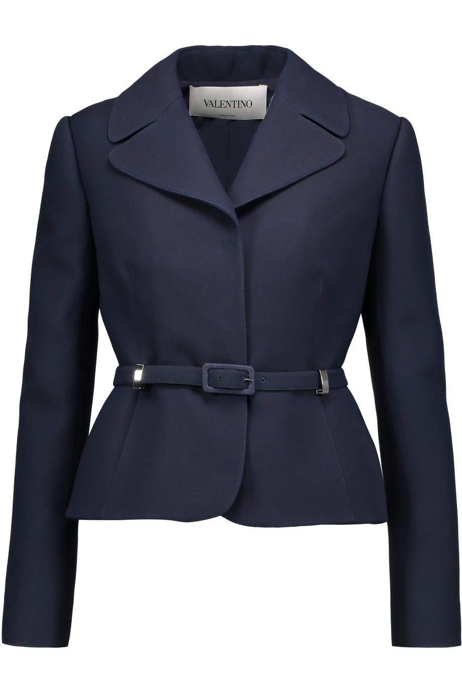 Valentino Belted Wool And Silk-blend Crepe Jacket | ModeSens
