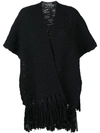 Antonino Valenti Fringed Cardi-coat - Black