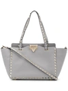 Valentino Garavani Valentino  Rockstud Rolling Trapeze Tote - Grey